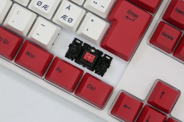 Varmilo VEA88 Special Edition White Plate V2 TKL MX Red - gaming keyboard, white/red