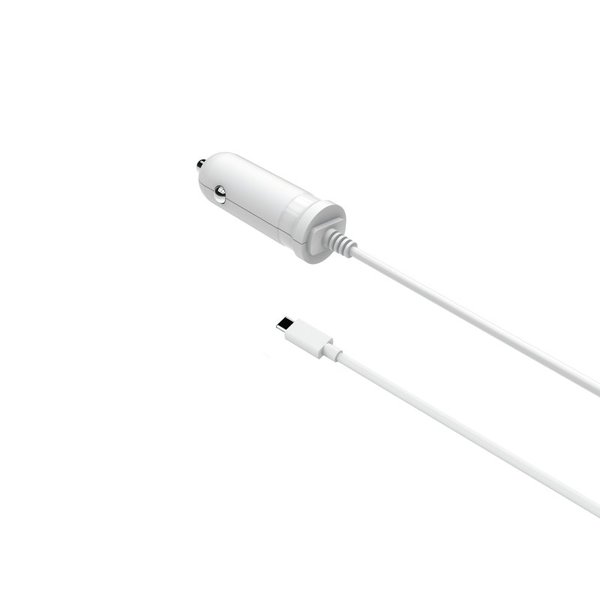 Autolaturi 5W USB-C, 1m, valkoinen