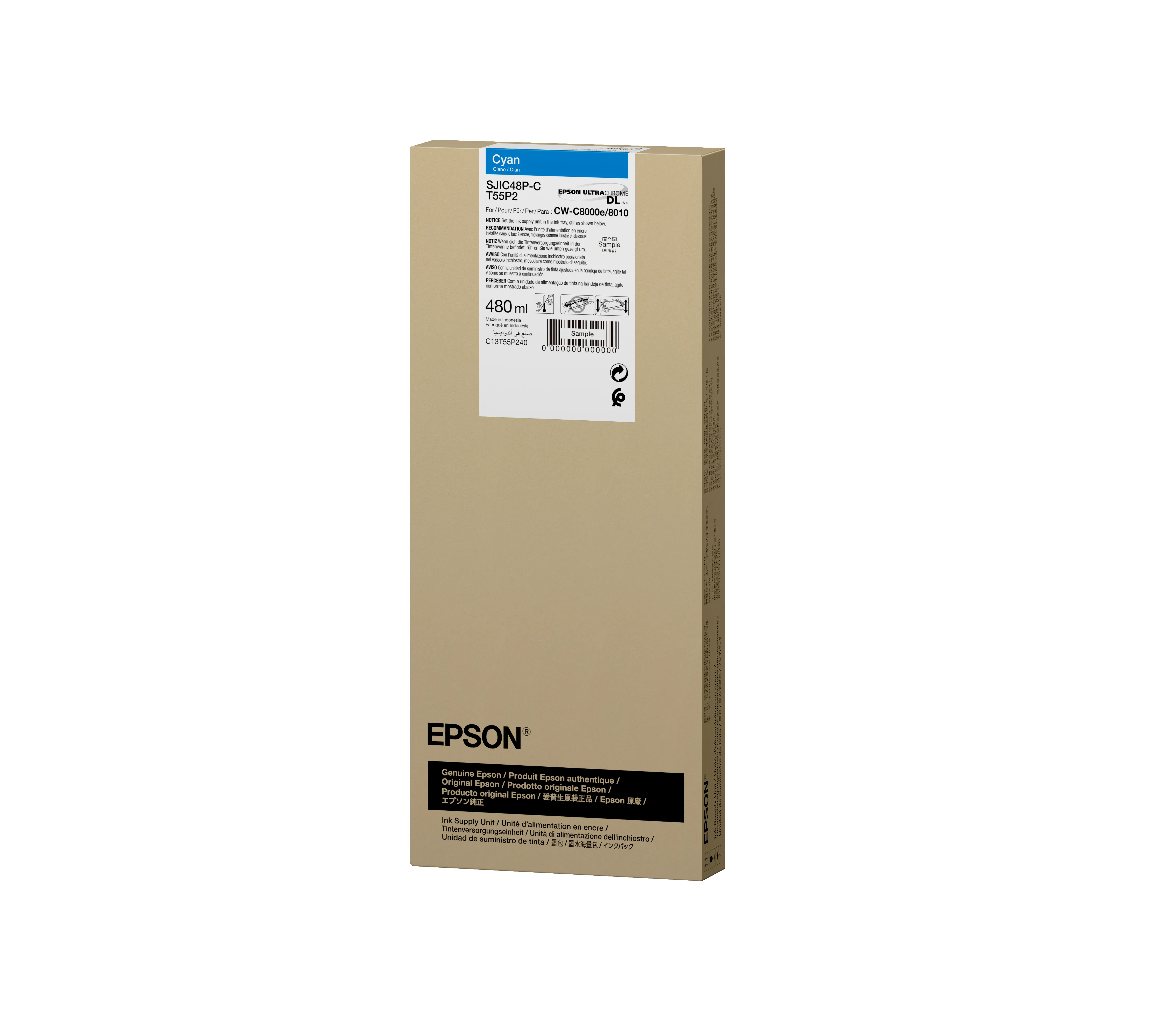 Epson SJIC48P-C-mustekasetti, 480 ml, syaani
