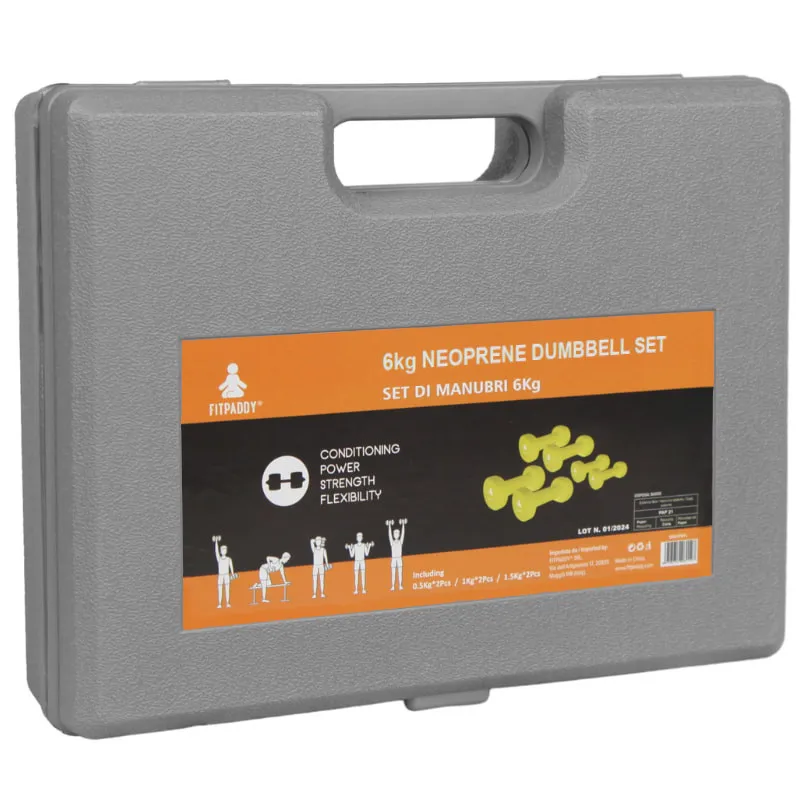 FITPADDY Neoprenhantelset, 6 stycken, gul