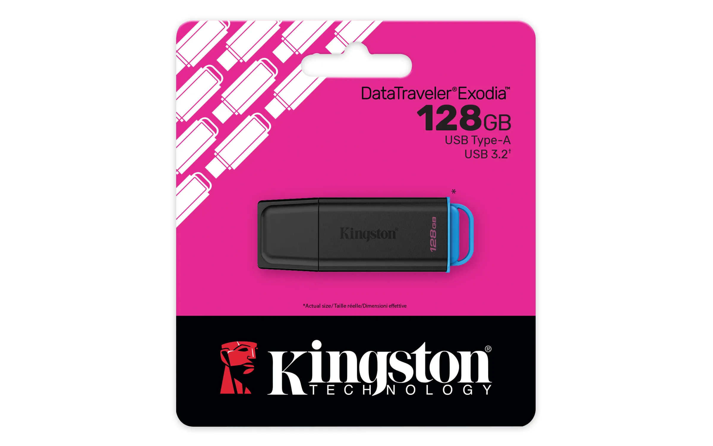 Kingston DataTraveler Exodia Gen2 USB 3.2 Gen 1 128GB memory stick, Sea Blue