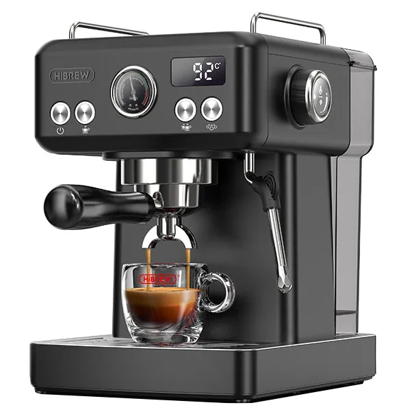 HIBREW H10A halvautomatisk espressomaskin, svart