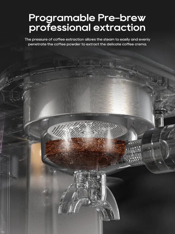 HIBREW H10A halvautomatisk espressomaskin, svart