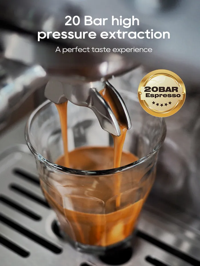 HIBREW H10A halvautomatisk espressomaskin, svart
