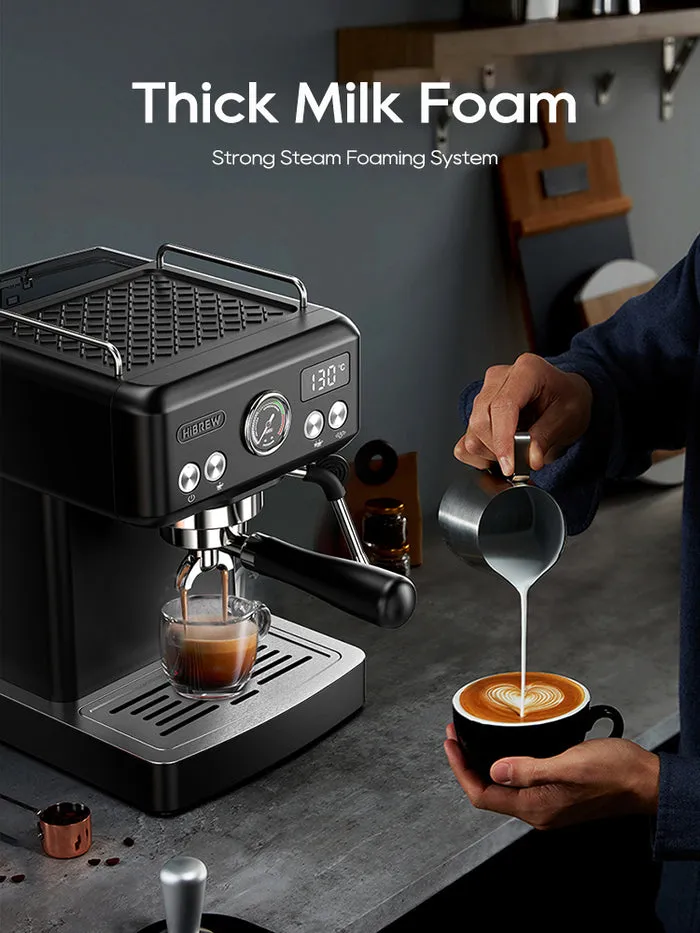 HIBREW H10A halvautomatisk espressomaskin, svart