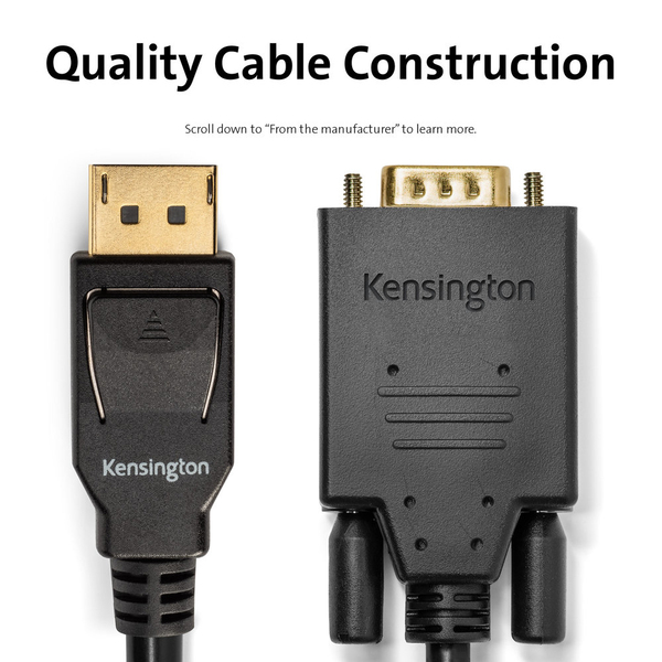 Kensington DisplayPort 1.2 to VGA Cable 1.8m