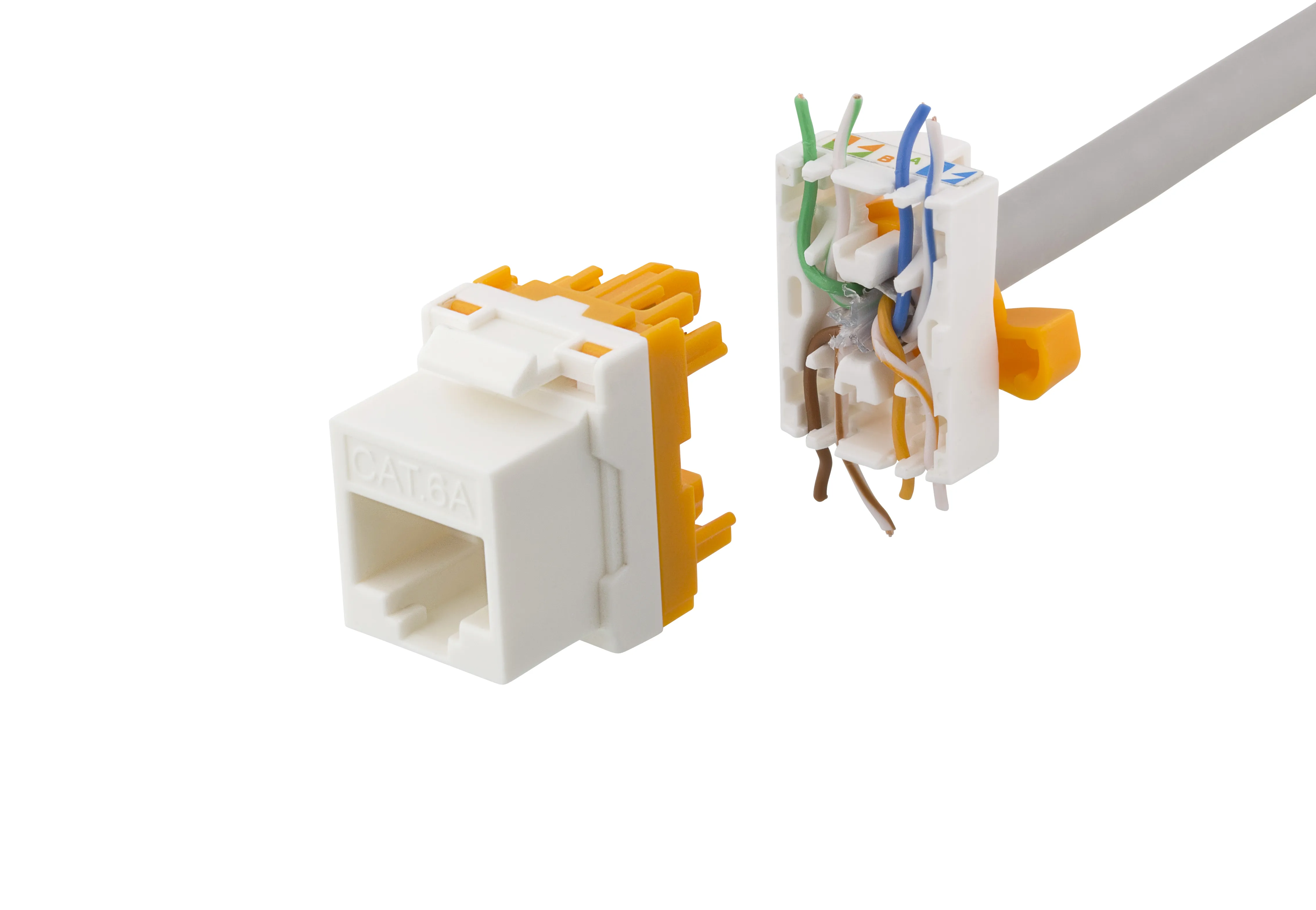 Toolless Cat6A unshielded keystone jack