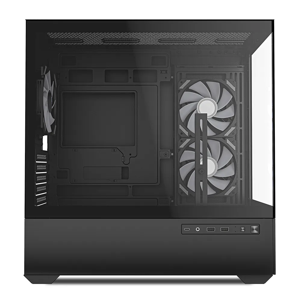Sharkoon MK6 RGB Micro-ATX Case with window and RGB lighting, Black