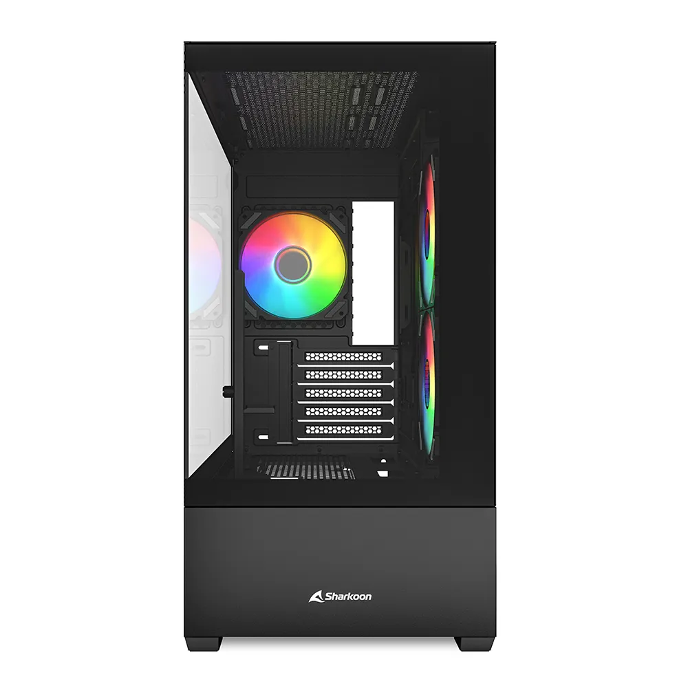 Sharkoon MK6 RGB Micro-ATX Case with window and RGB lighting, Black