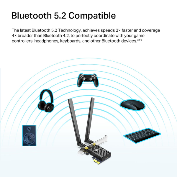 TP-Link Archer TX20E AX1800 Dual Band Wi-Fi 6 Bluetooth 5.2 -PCI Express Adapter