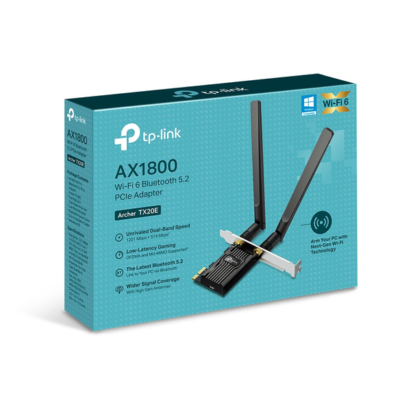 TP-Link Archer TX20E AX1800 Dual Band Wi-Fi 6 Bluetooth 5.2 -PCI Express Adapter