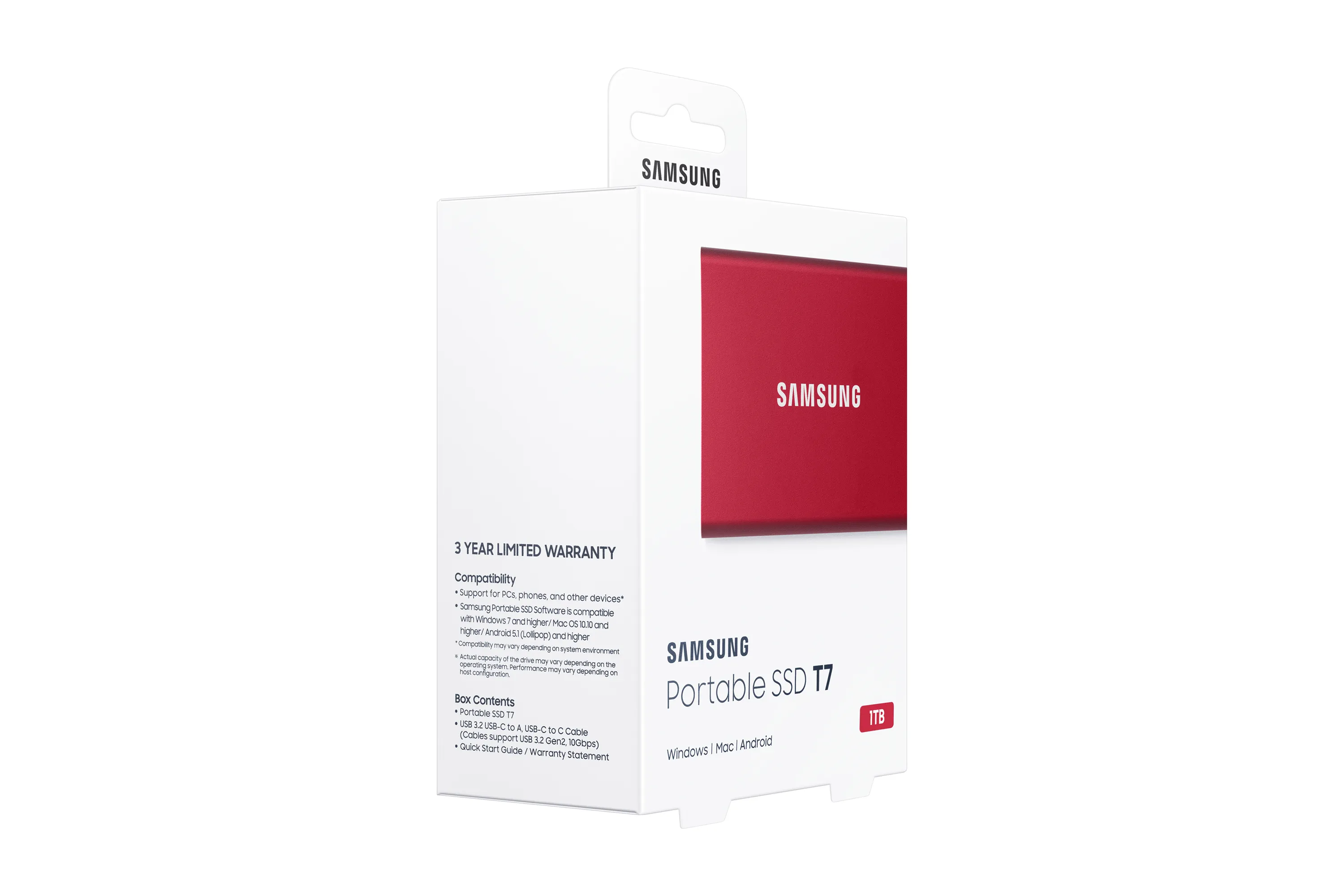 (Fyndh&ouml;rnan) Samsung T7 1 TB USB-C - extern SSD, R&ouml;d