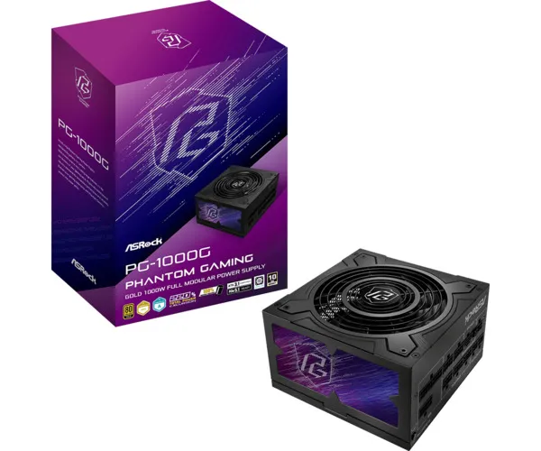 ASRock Phantom Gaming 1000W - str&ouml;mk&auml;lla, 80 Plus Gold