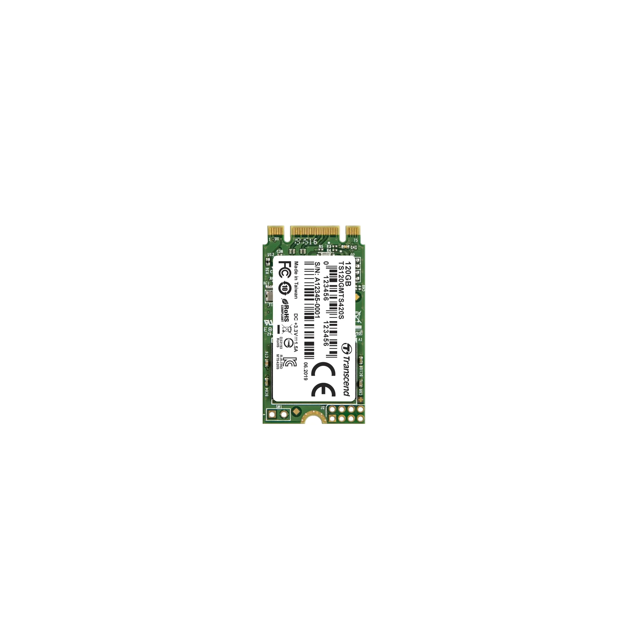 Transcend MTS420S 120GB M.2 SATA III 6Gb/s SSD, Black, Green
