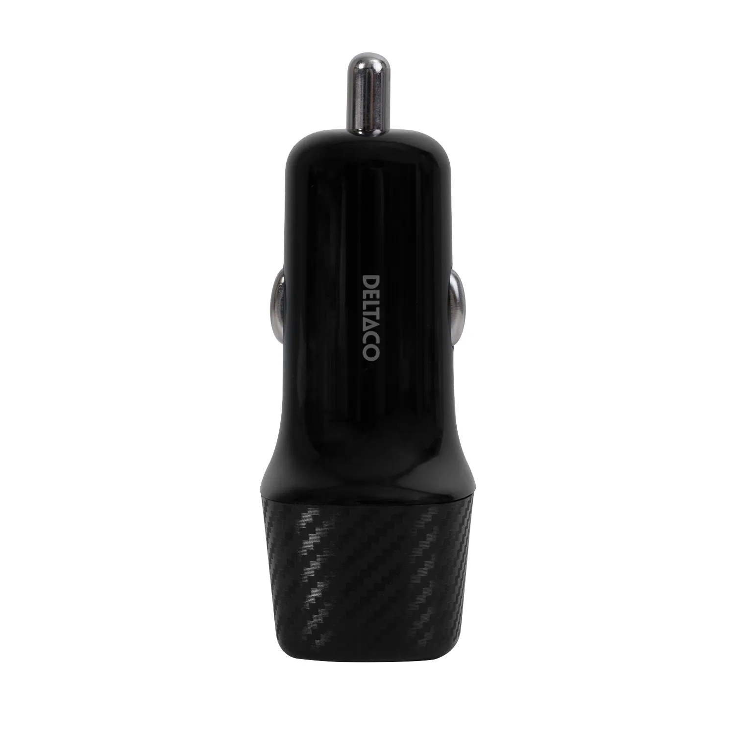DELTACO USB car charger, 1x USB-C, PD 18 W, 1x USB-A, 18 W, total 36 W