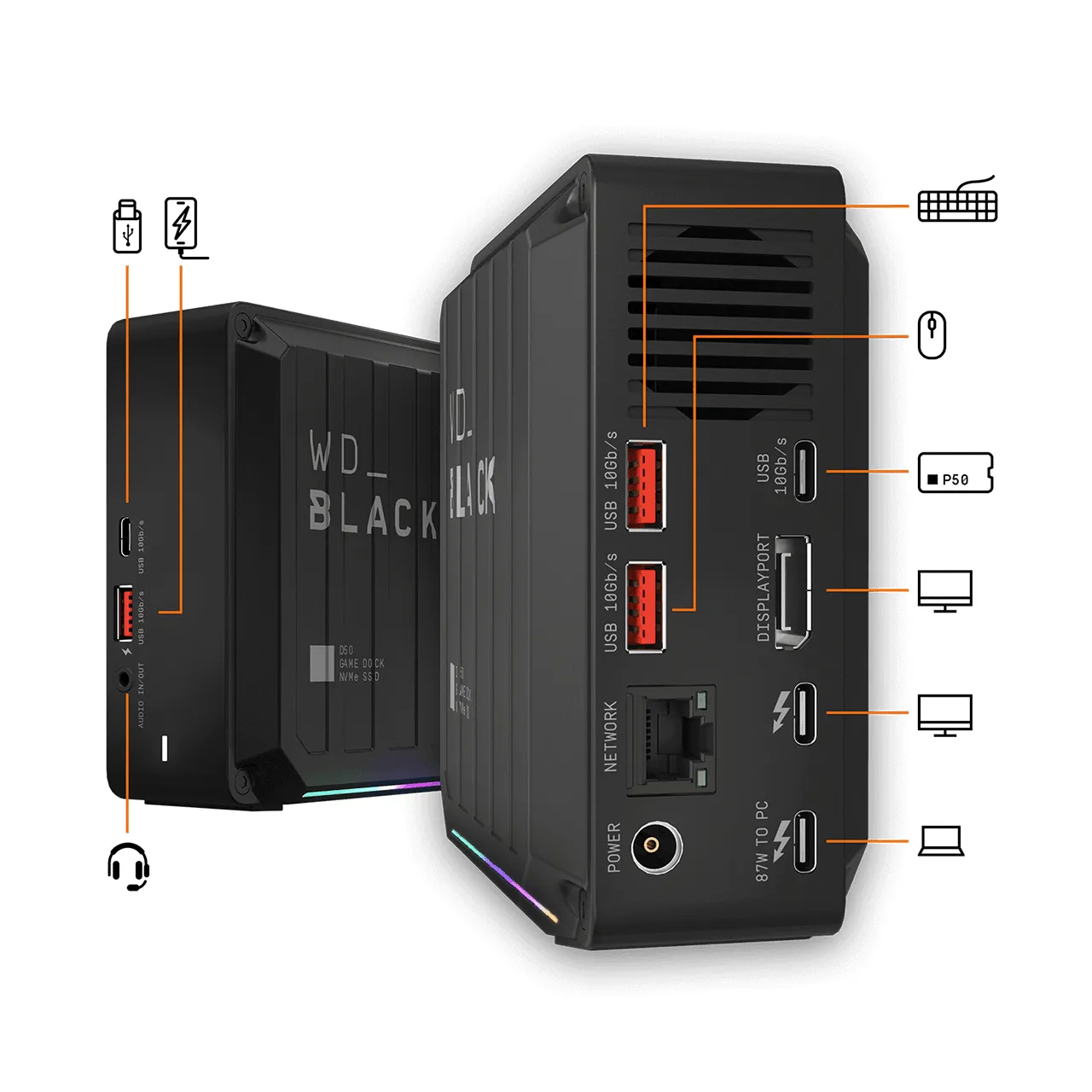 WD Black D50 Game Dock 1TB - External SSD, Black