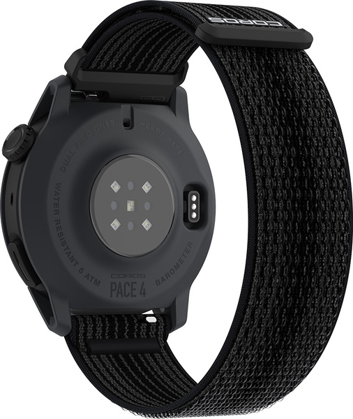 Coros PACE 4 Sports Watch with Nylon Band, Black