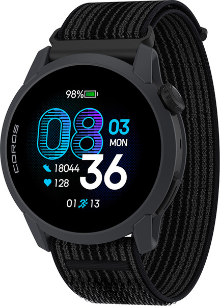 Coros PACE 4 tr&auml;ningsklocka med nylonarmband, svart