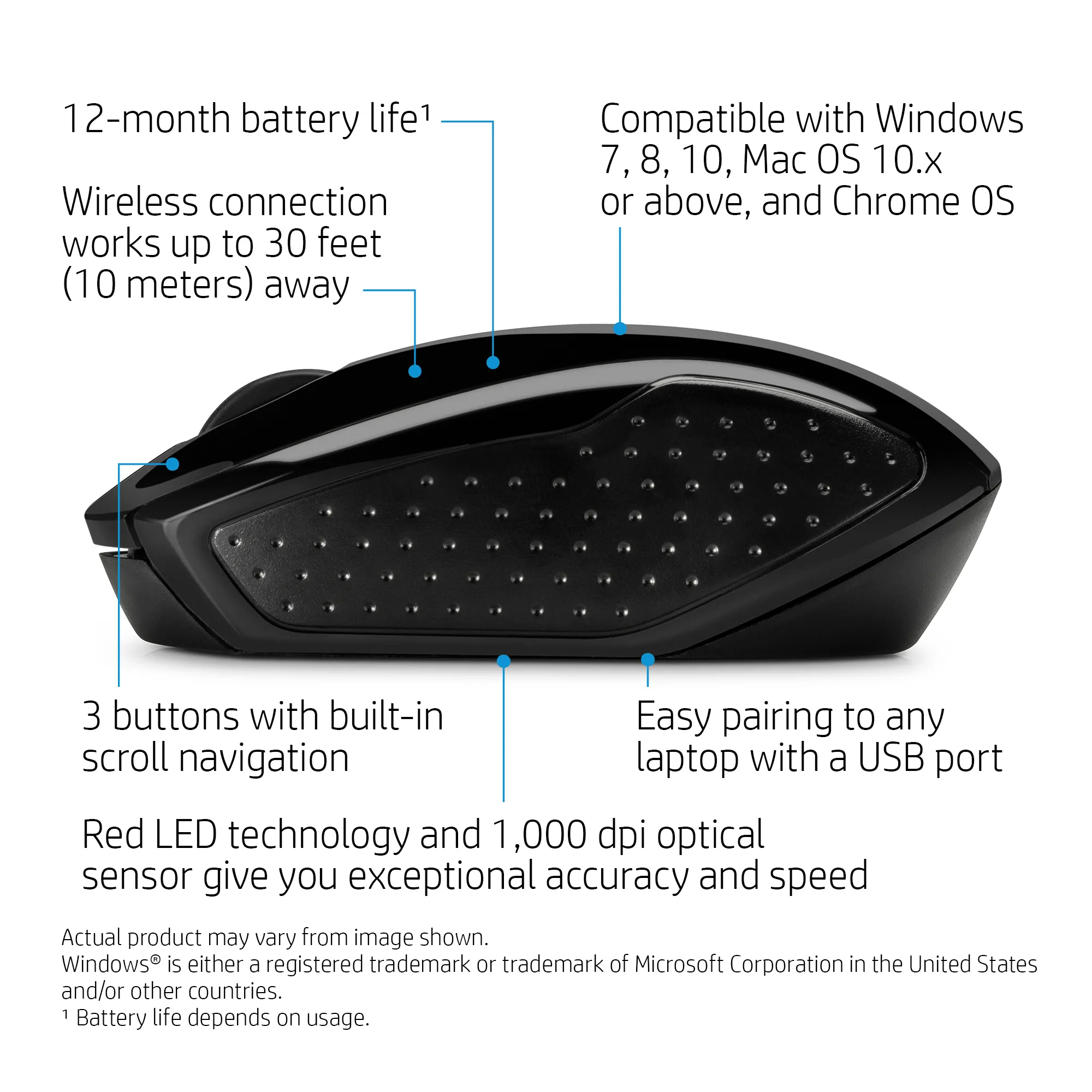 200 Black Wireless Mouse
