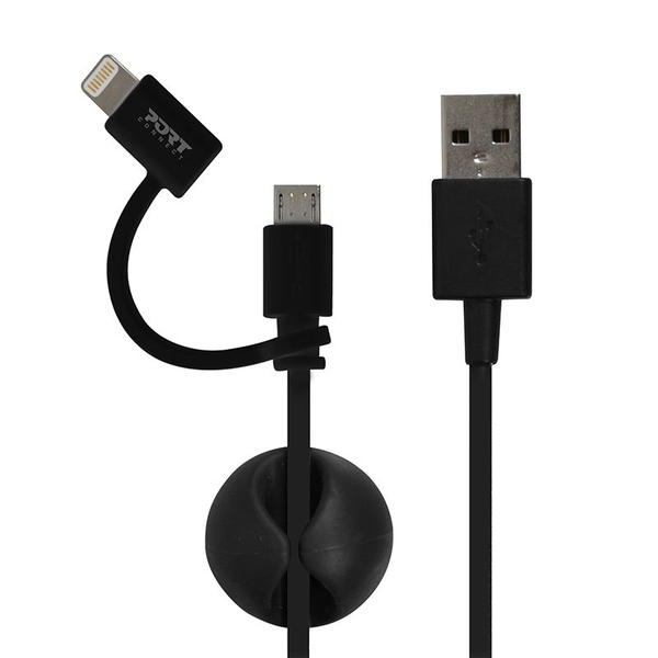 Port Design WALL + CAR CHARGER 2X USB + 2IN1