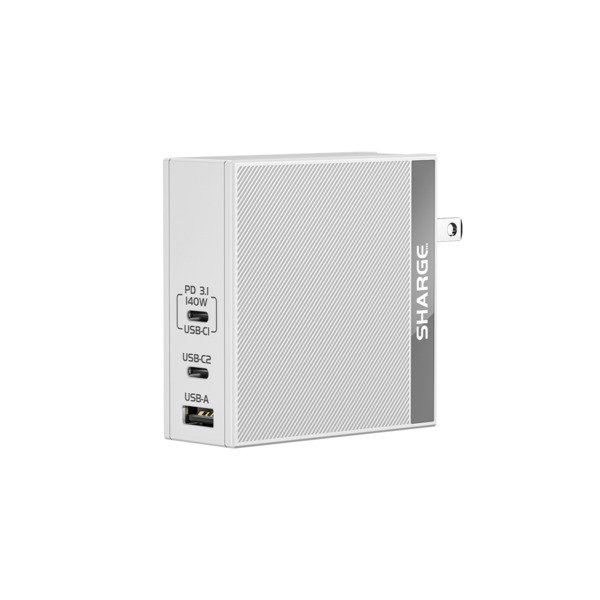 SHARGE Pixel 140W - USB-C GaN -laturi, Valkoinen
