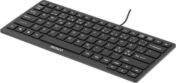 DELTACO tunt minitangentbord, USB, svart