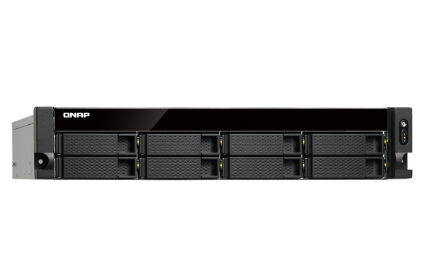 QNAP TS-873U-16G 8-bay rackmount NAS AMD RX-421ND 4-core 2.1GHz up to 3.4GHz 16GB DDR4 RAM (max 64GB) 2 x M.2 22802260 SATA 6Gbs 4x