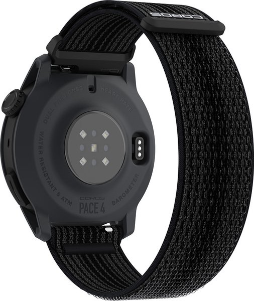 Coros PACE 4 Sports Watch with Nylon Band, Black