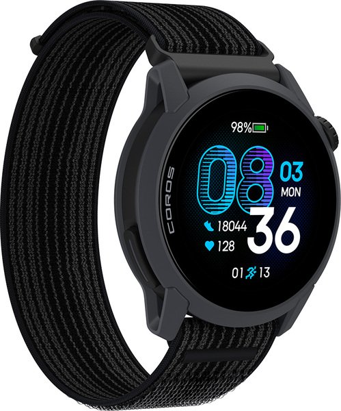 Coros PACE 4 Sports Watch with Nylon Band, Black