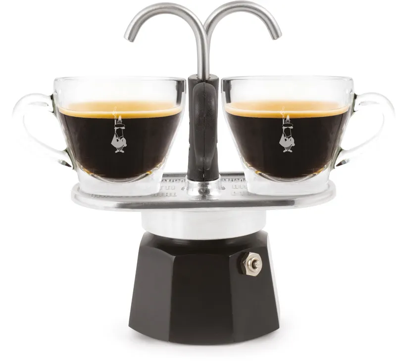 Bialetti Mini Express mokabryggare, 2 koppar, aluminium, svart