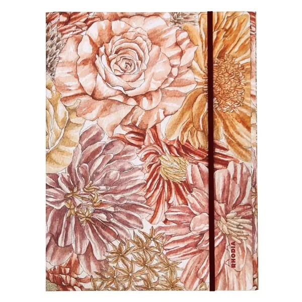 Rhodiarama 3-flap elastic folder Amarante