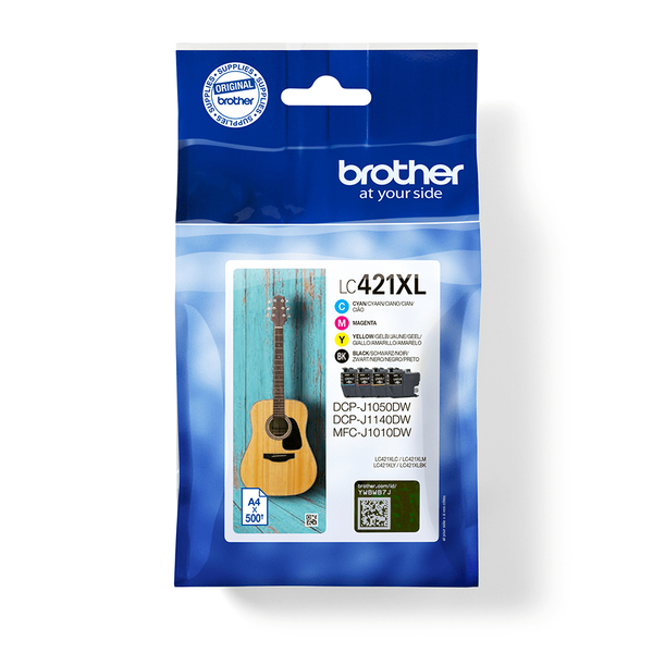 BROTHER LC421VAL 4pack Ink Cartridge up to 500 pages with DR Security Tag