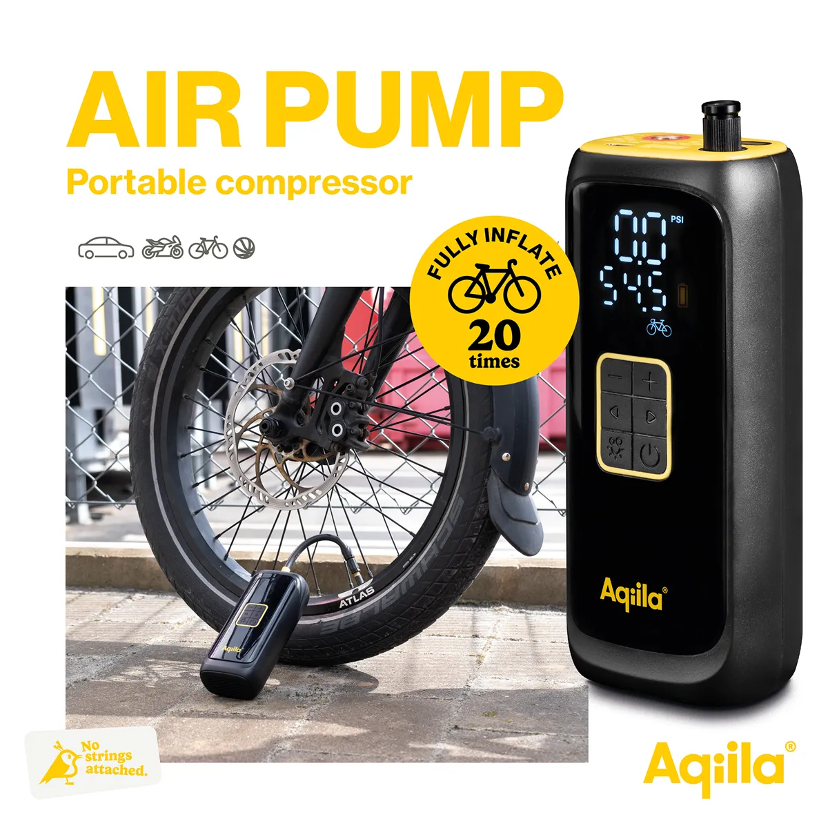 Aqiila Airbird C4 3in1 - air pump, portable compressor