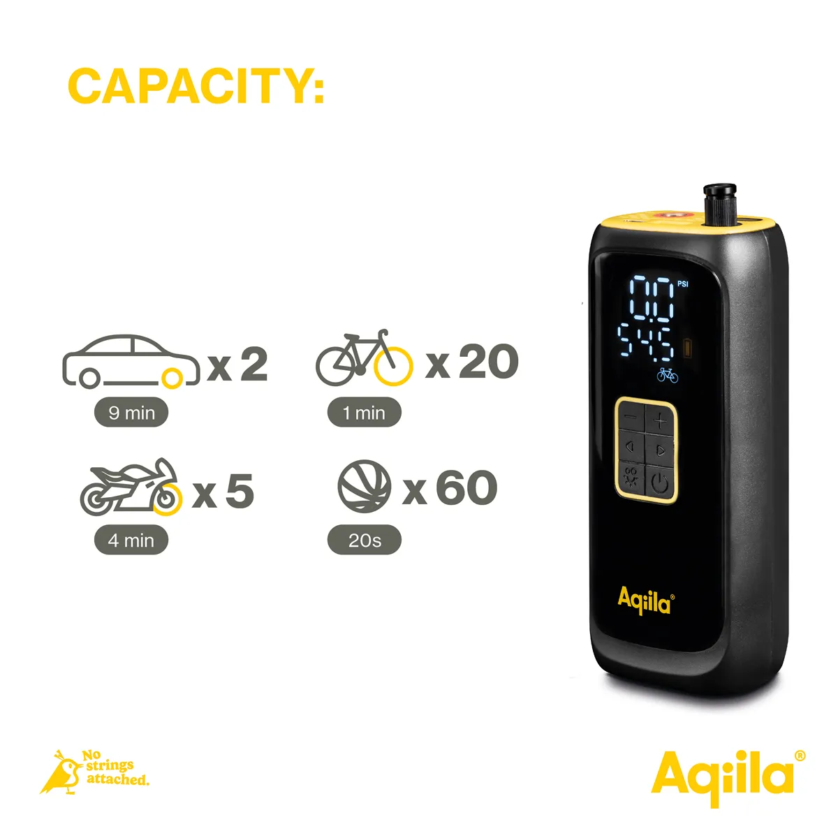 Aqiila Airbird C4 3in1 - air pump, portable compressor
