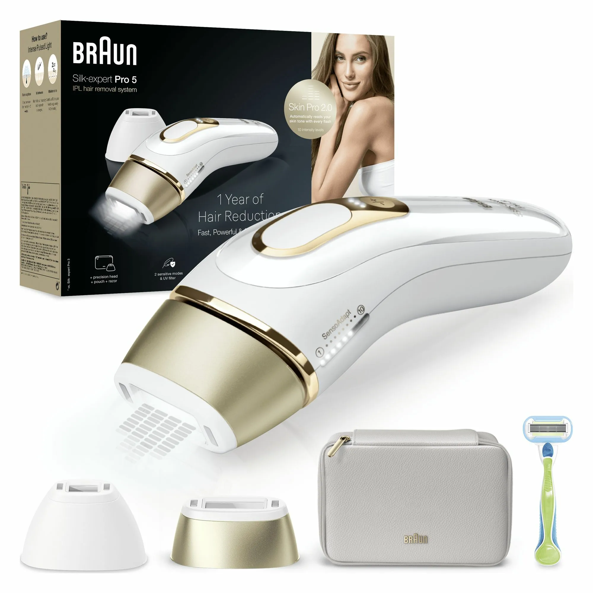 Braun PL5152 IPL - hair removal device, Gold, White