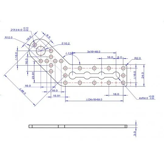 Makeblock Plate 135&deg;, blue