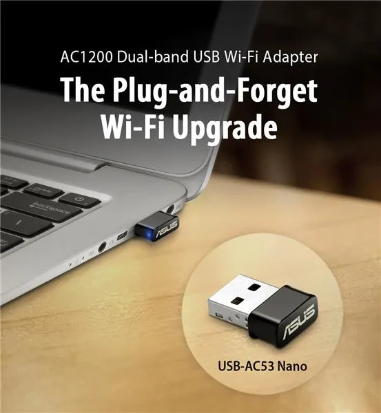 ASUS USB-AC53 Nano AC1200 Dual-band USB Wi-Fi Adapter