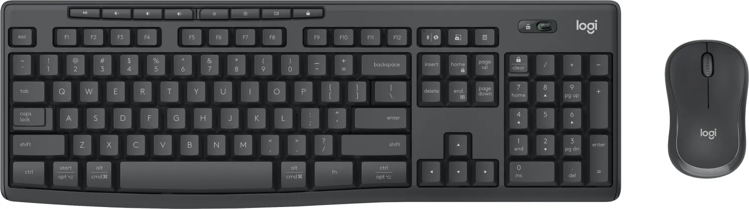 Logitech MK370 For Business - tr&aring;dl&ouml;st tangentbord och mus, graphite