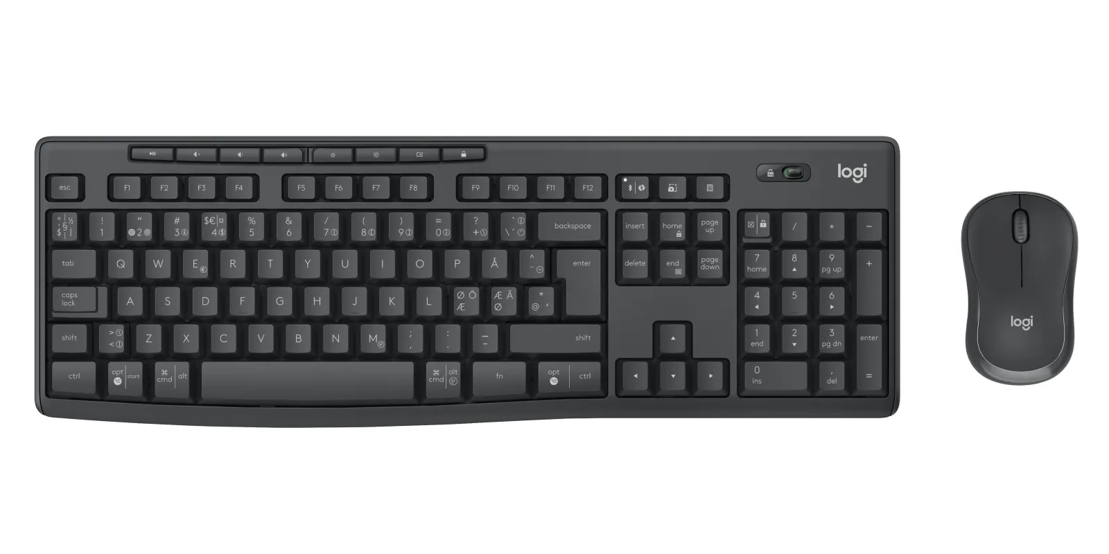 Logitech MK370 For Business - tr&aring;dl&ouml;st tangentbord och mus, graphite