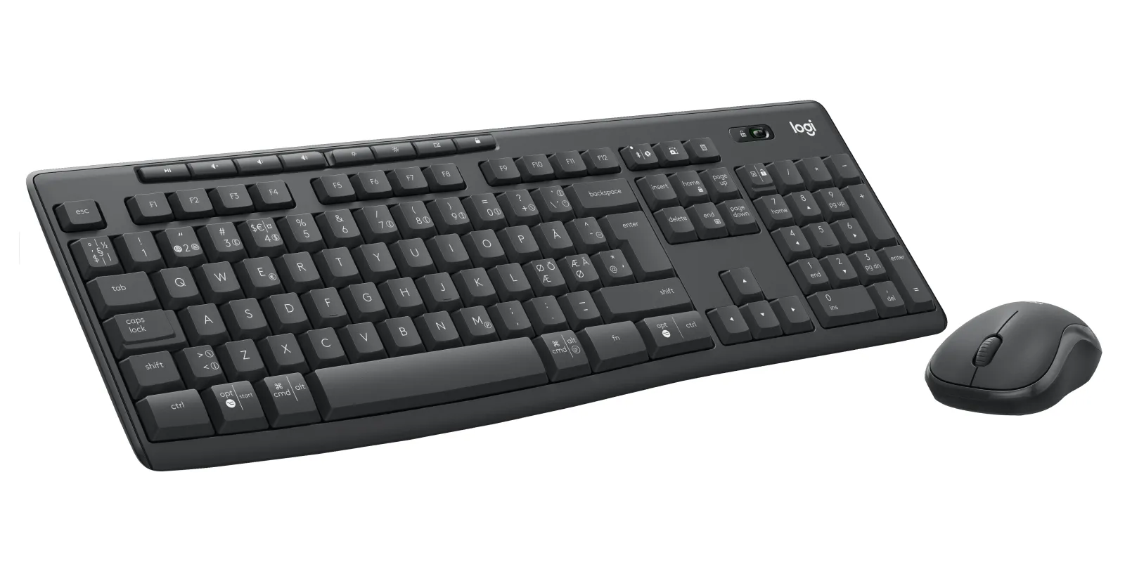 Logitech MK370 For Business - tr&aring;dl&ouml;st tangentbord och mus, graphite