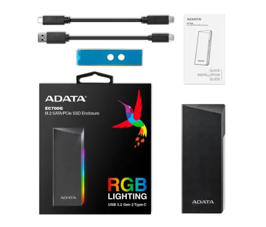 ADATA XPG EC700G M.2 PCIE/SATA SSD Enclosure USB-C 3.1