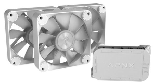 APNX FP1-120 PWM ARGB -tuuletin, 120 mm, nestelaakeri, valkoinen, 3kpl