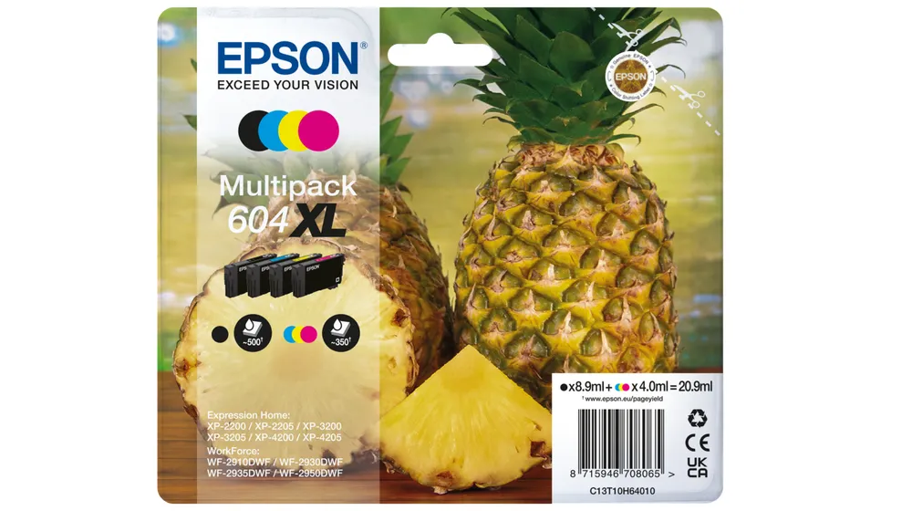 Epson 604XL ink cartridge kit, Black, Cyan, Magenta, Yellow, 4 pcs