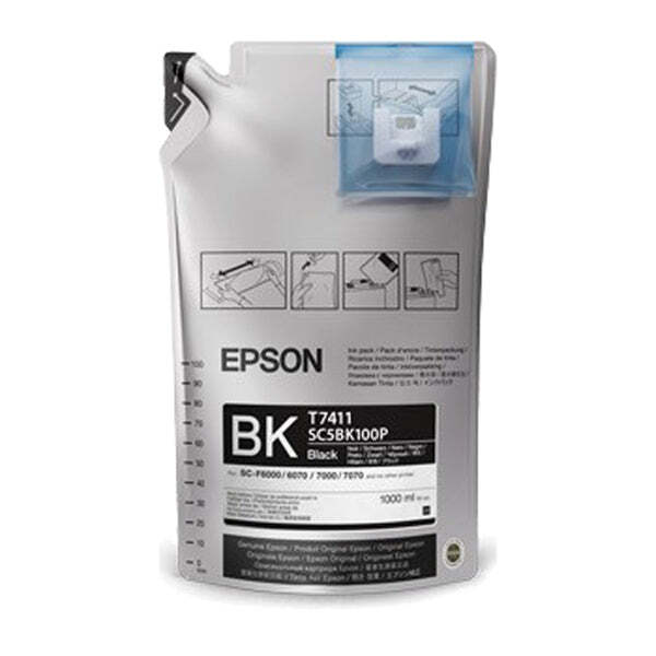 EPSON UltraChrome DS T741100-mustekasetti, 1 l, musta