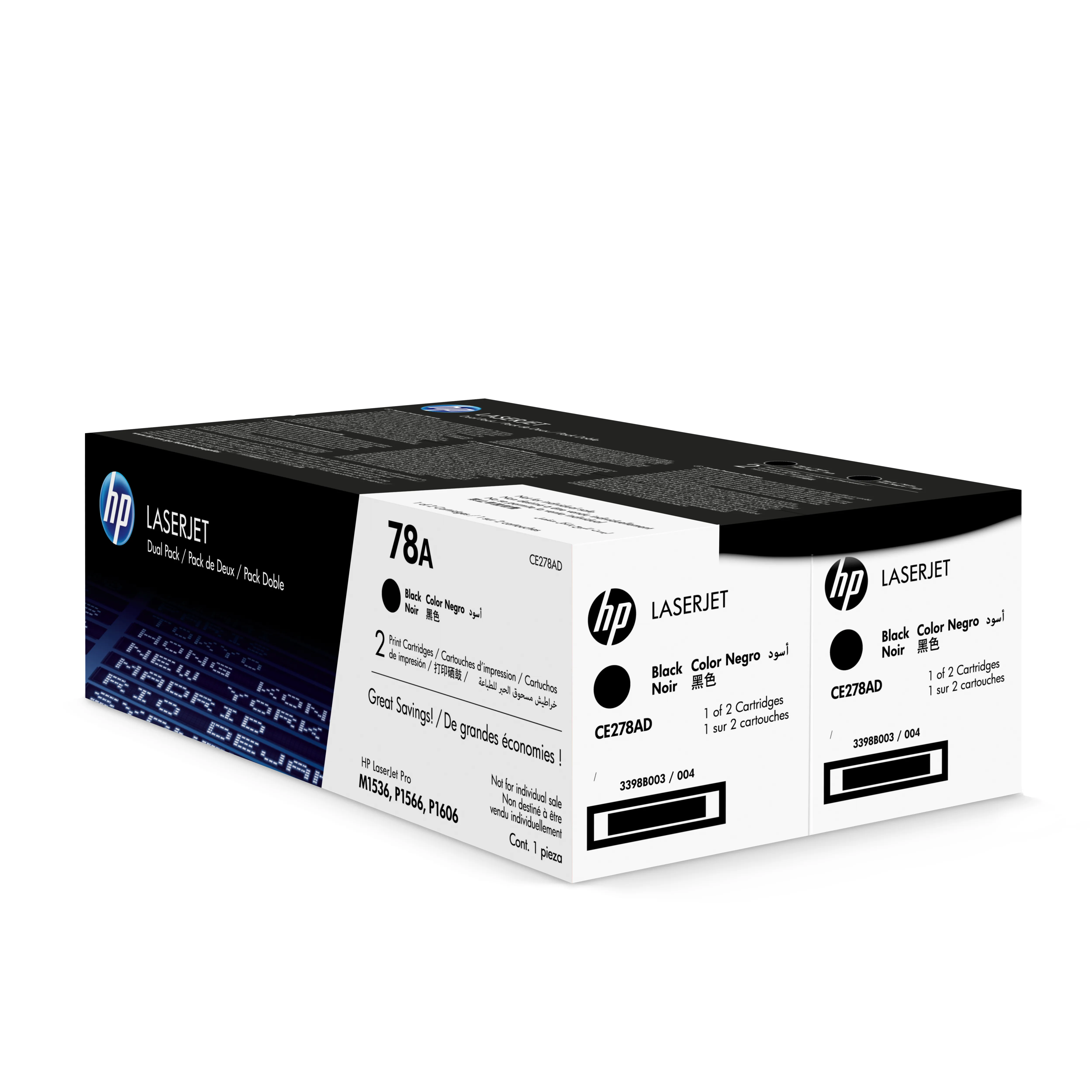 HP 2x Toner CE278A black HV LaserJet Pro P1566 P1606 M1536