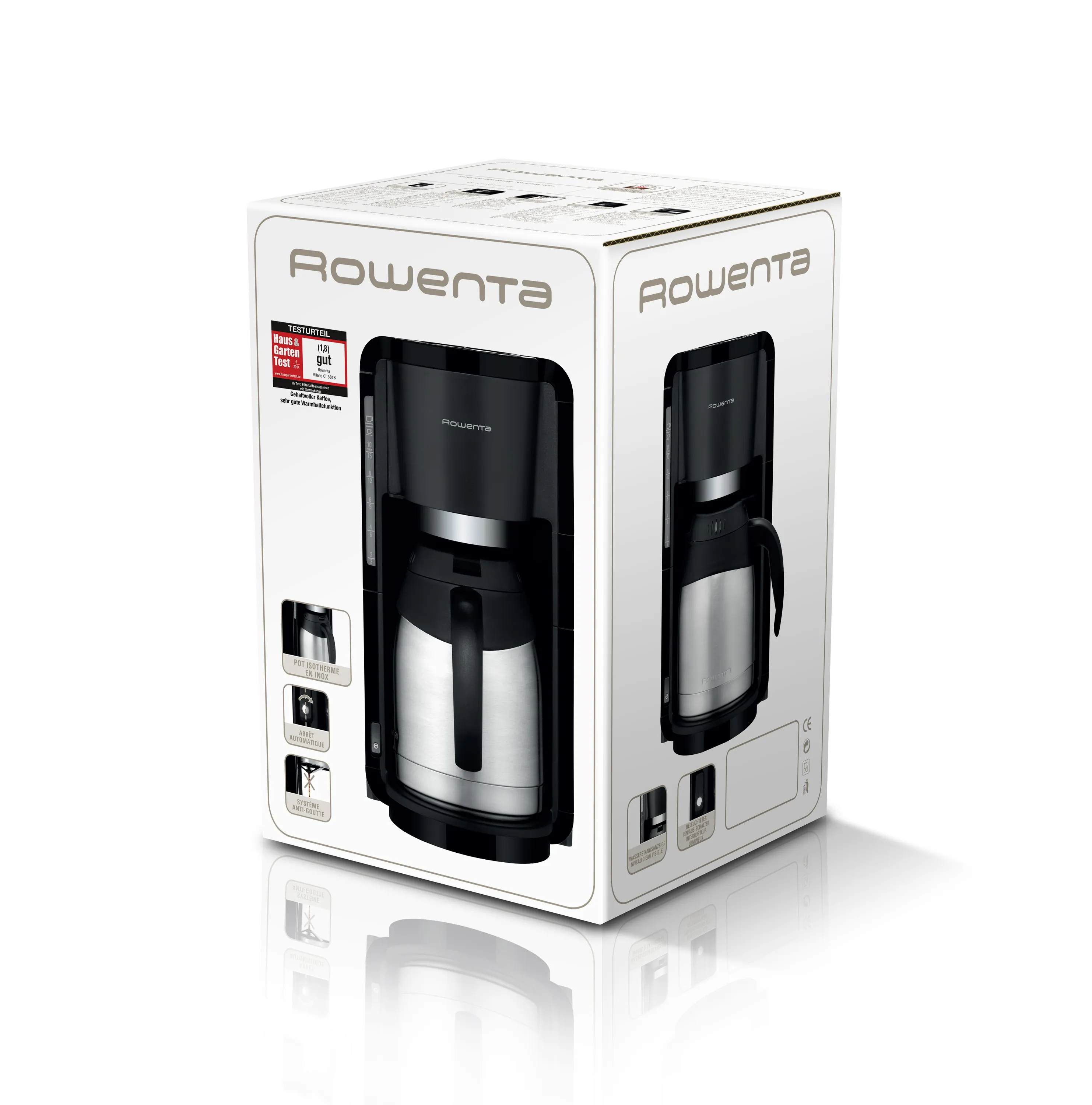 Rowenta CT3818 15 koppar kaffebryggare, svart, silver