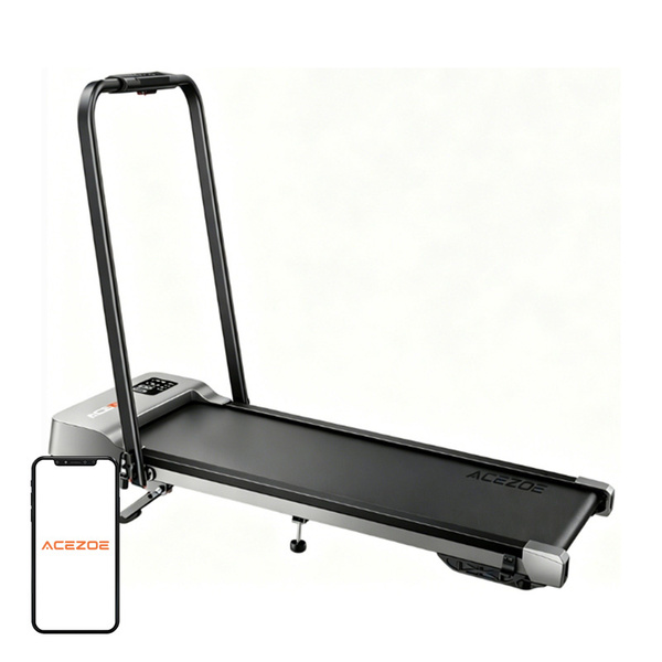 ACEZOE P12 Foldable Electric Treadmill, Black and Gray