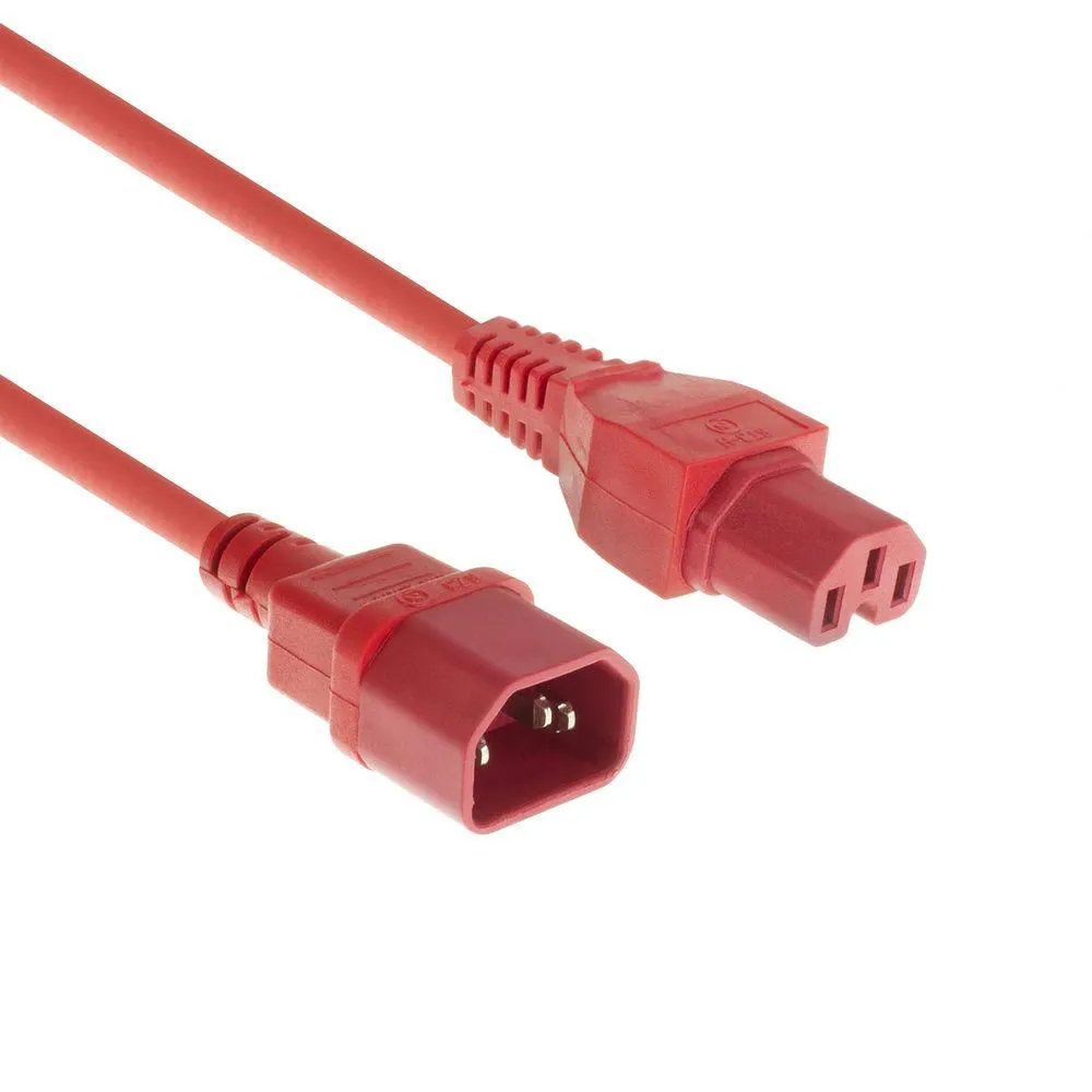 MicroConnect PE1415R18 C14 to C15 virtajohto, 1.8 m, punainen