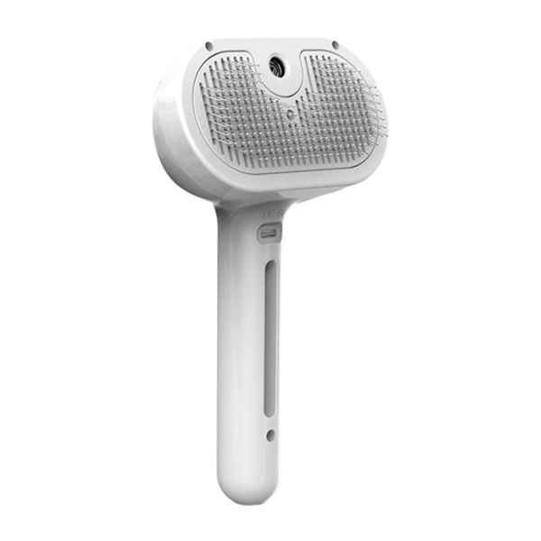 ROJECO RZS-01 Rechargeable Steam Grooming Brush for Cats and Small to Medium-Sized Dogs, White