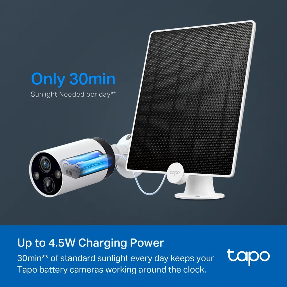 TP-LINK Tapo A200 Solar Panel Non-Stop Solar Power-Captures Free Clean Solar Energy
